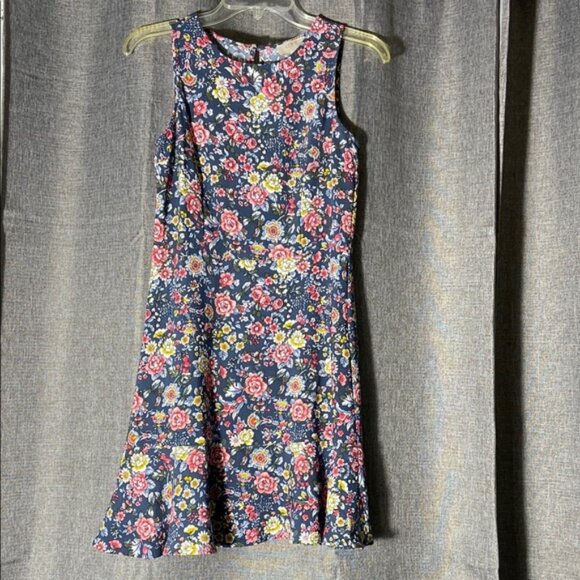 LOFT Floral Sleeveless Dress - Navy, Pink, Yellow - Picture 1 of 3